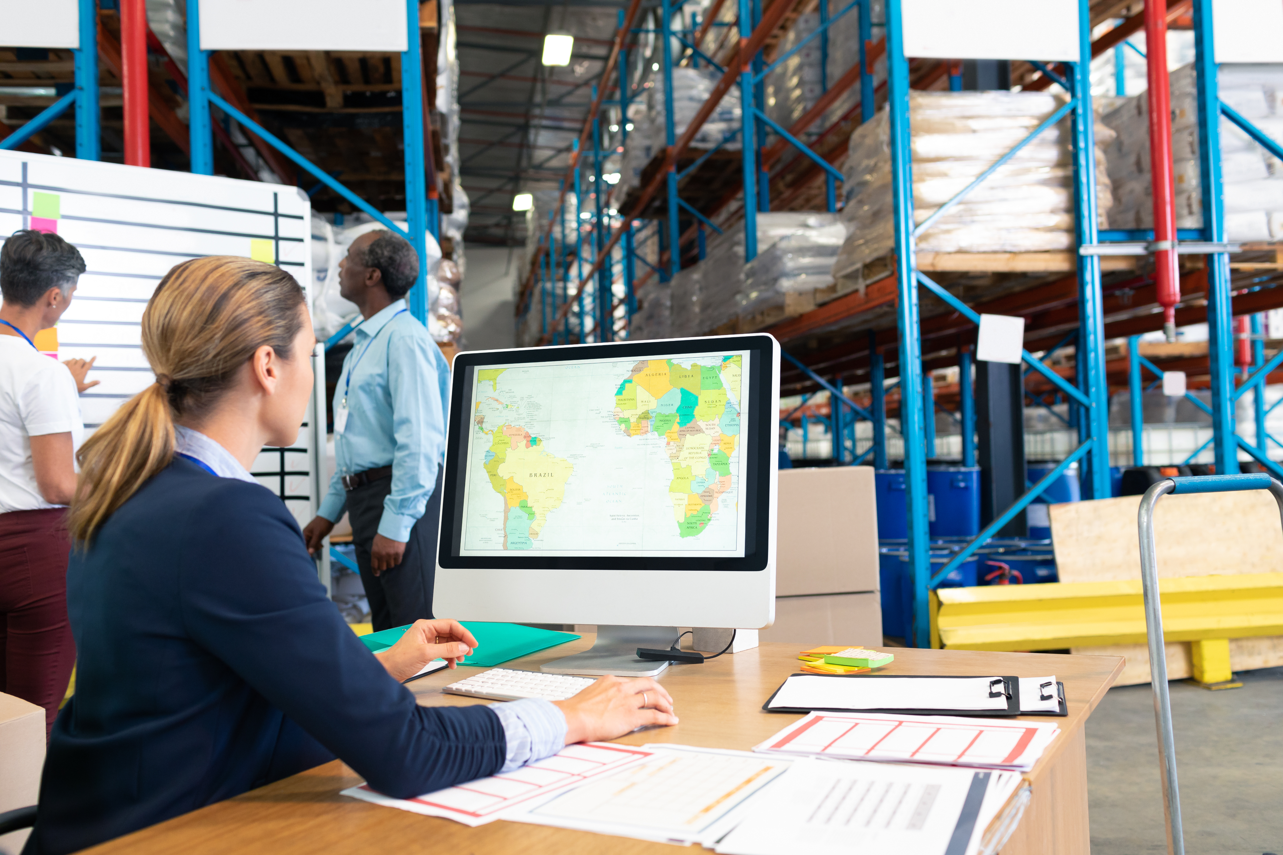 Ocean freight with shipping containers and port operations