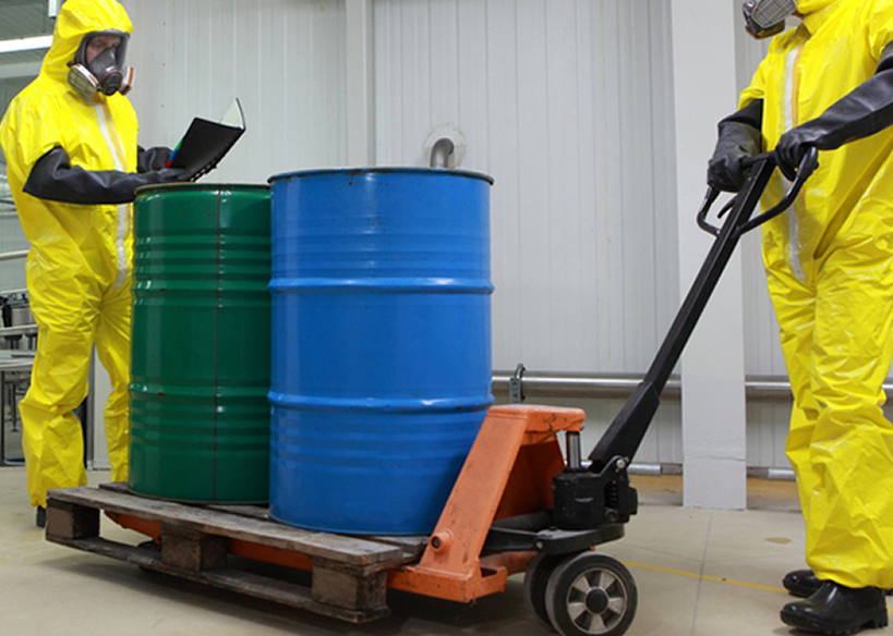 Specialized logistics with chemical handling and safety equipment